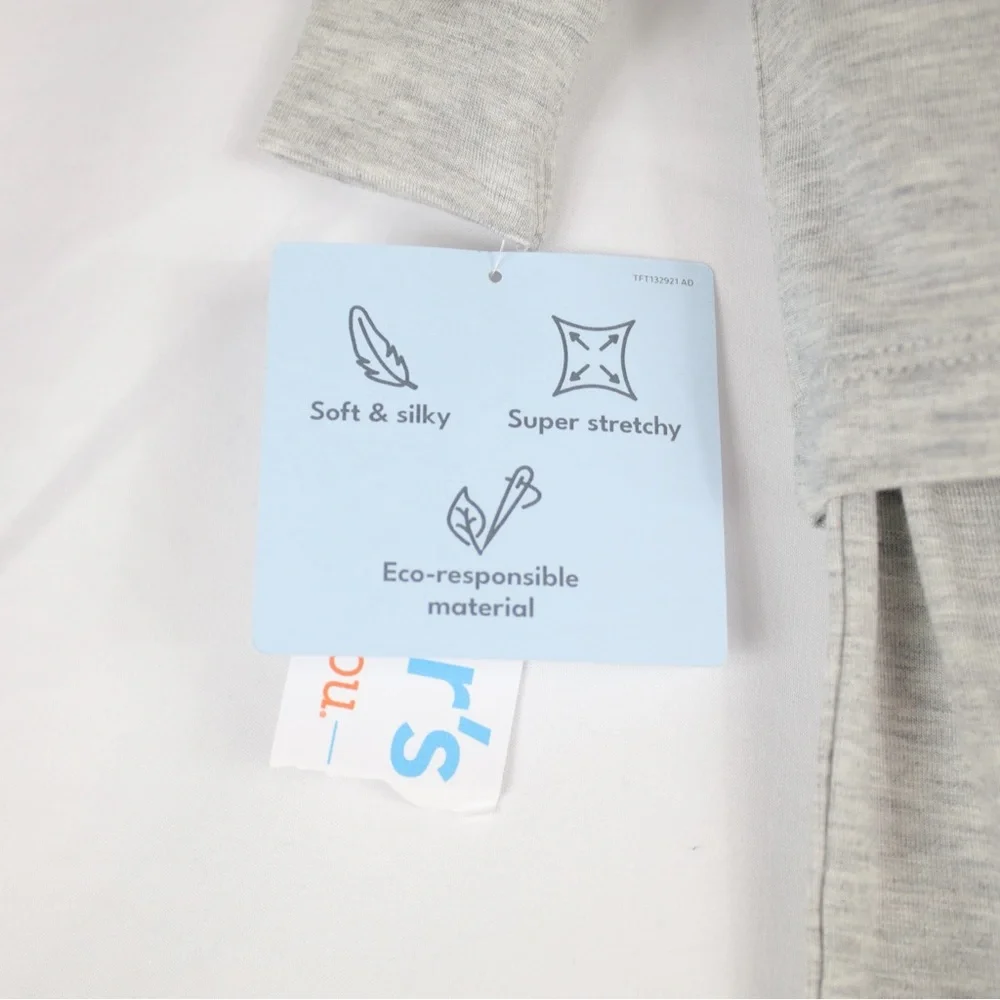 Carters Gray 2 Piece Long Sleeve Pajama Shirt & Pants Set Kids Size 6mo. - Picture 5 of 7
